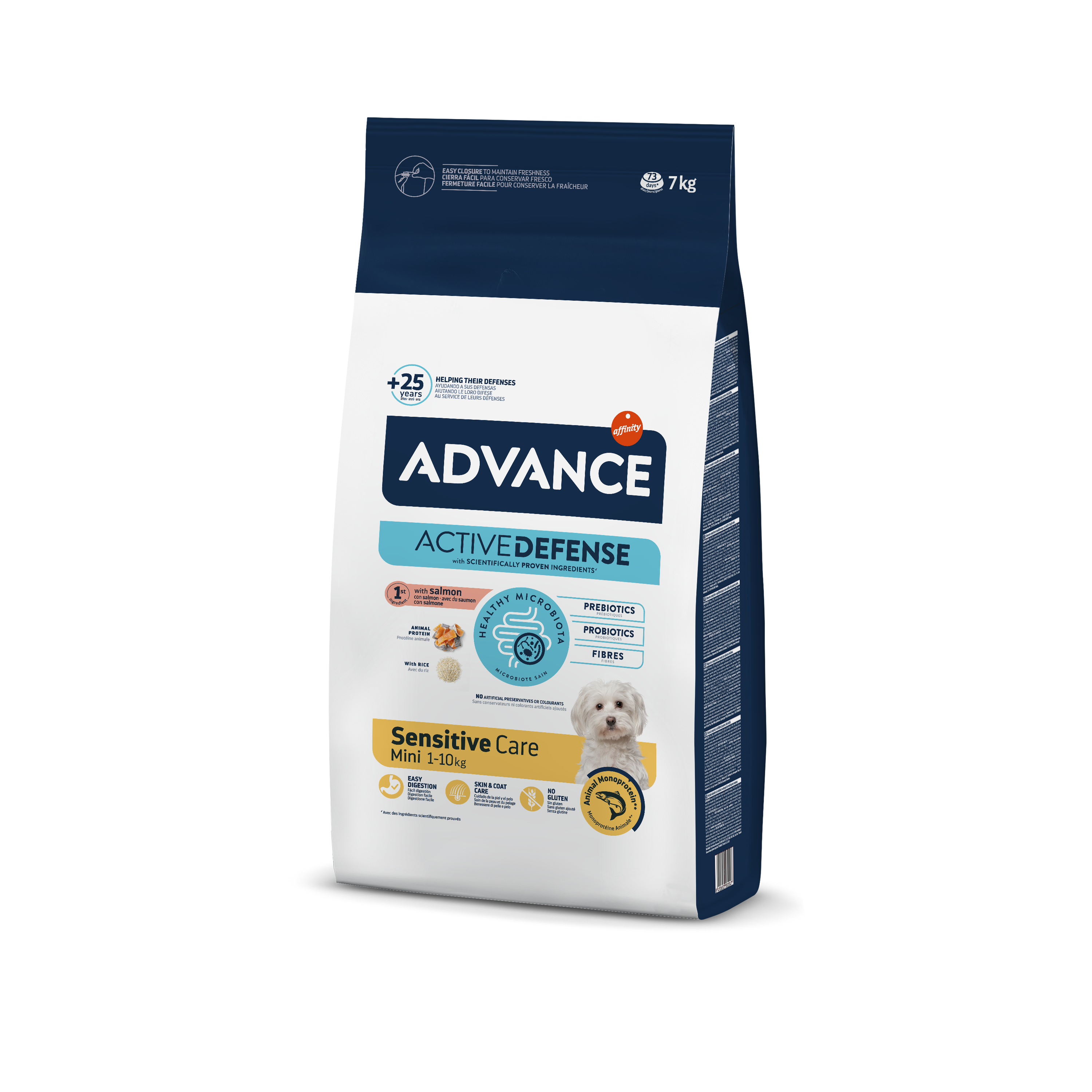 Advance 7,0 кг Mini Sensitive Сухой корм для собак с чувствительным пищеварением, лосось