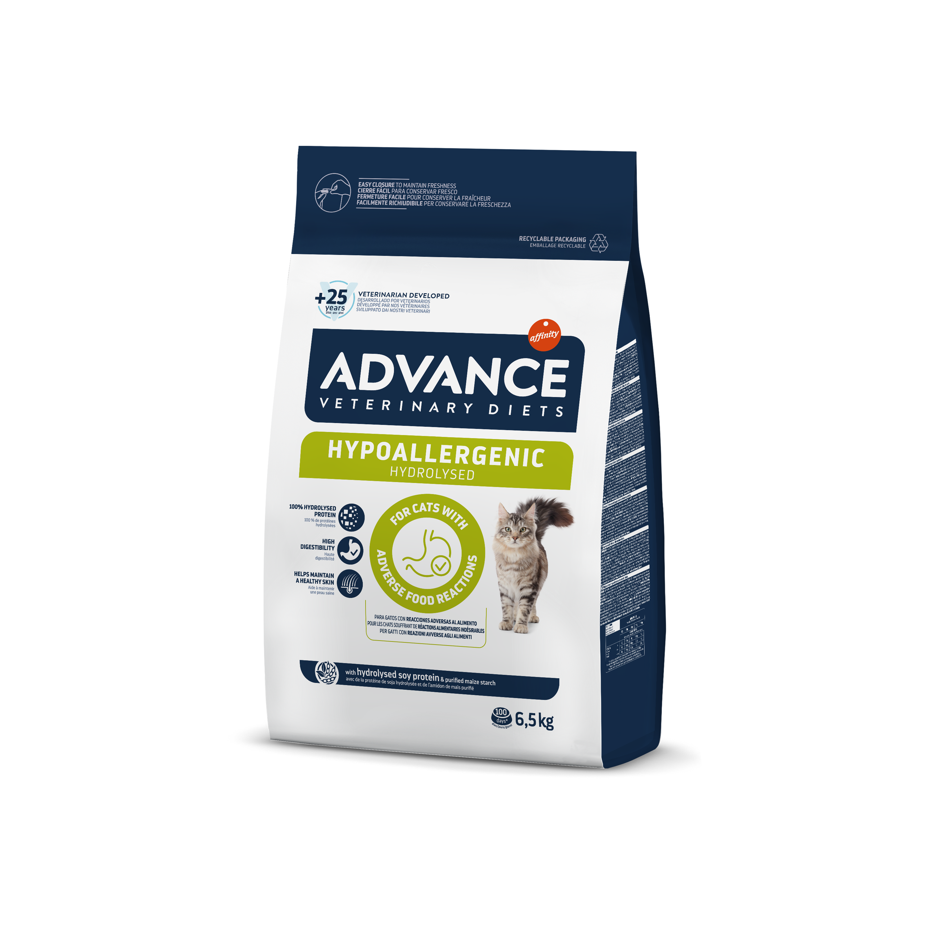 Advance VetDiet 6,5кг HYPOALLERGENIC Сухой корм для кошек с проблемами ЖКТ и аллергией