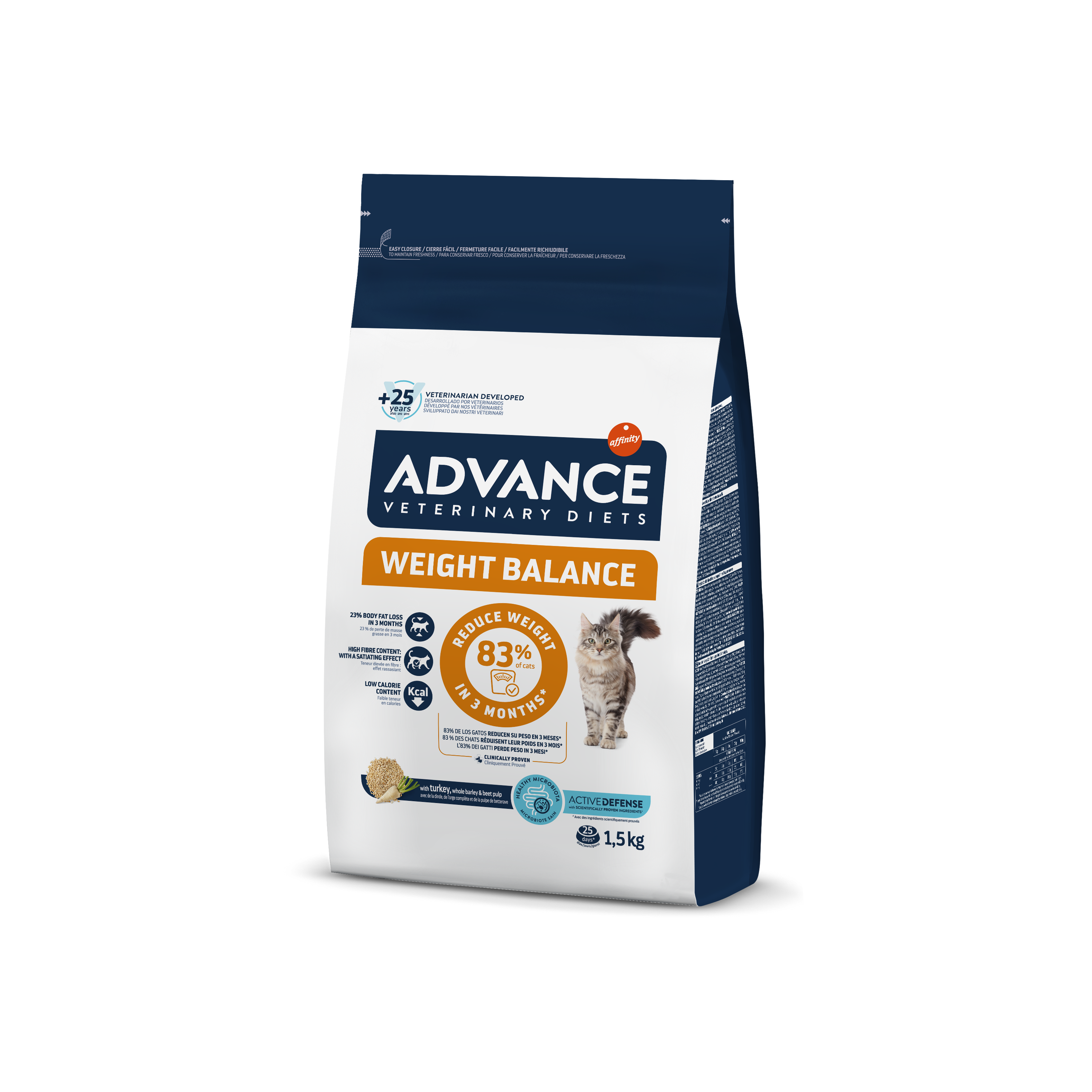 Advance VetDiet 1,5кг WEIGHT BALANCE Сухой корм для кошек(лишний вес,диабет,колит,запор)