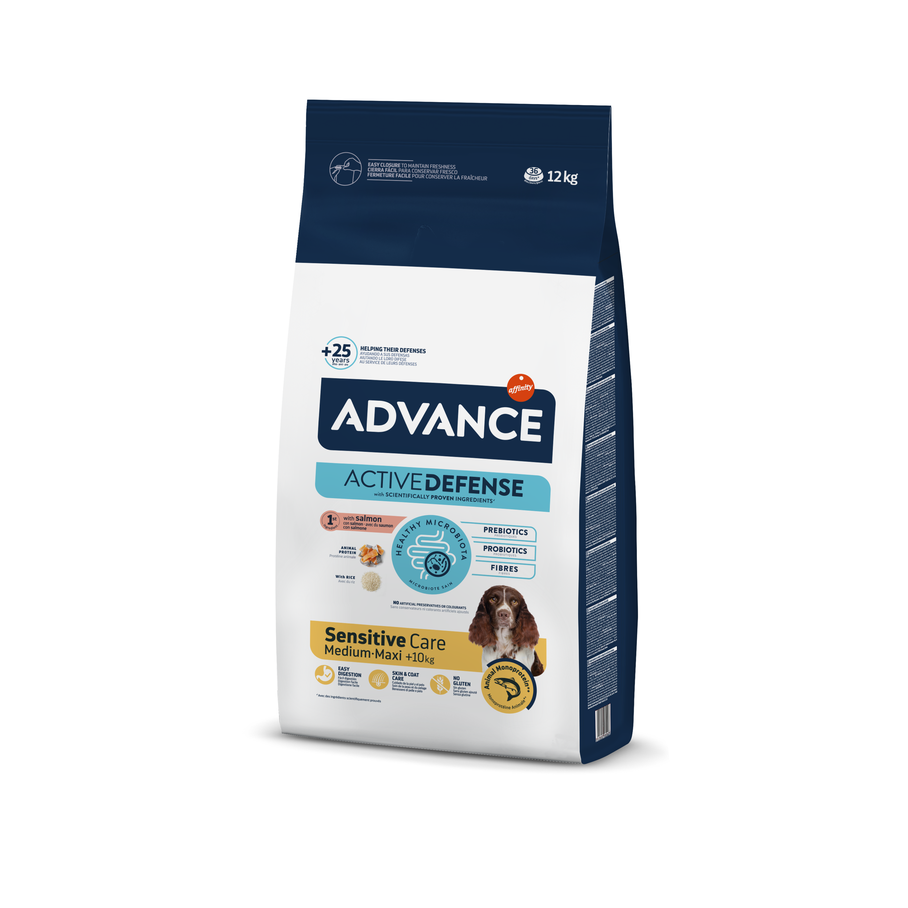 Advance 12кг Med&Max Sensitive Сухой корм для собак с чувствительным пищеварением, лосось и рис