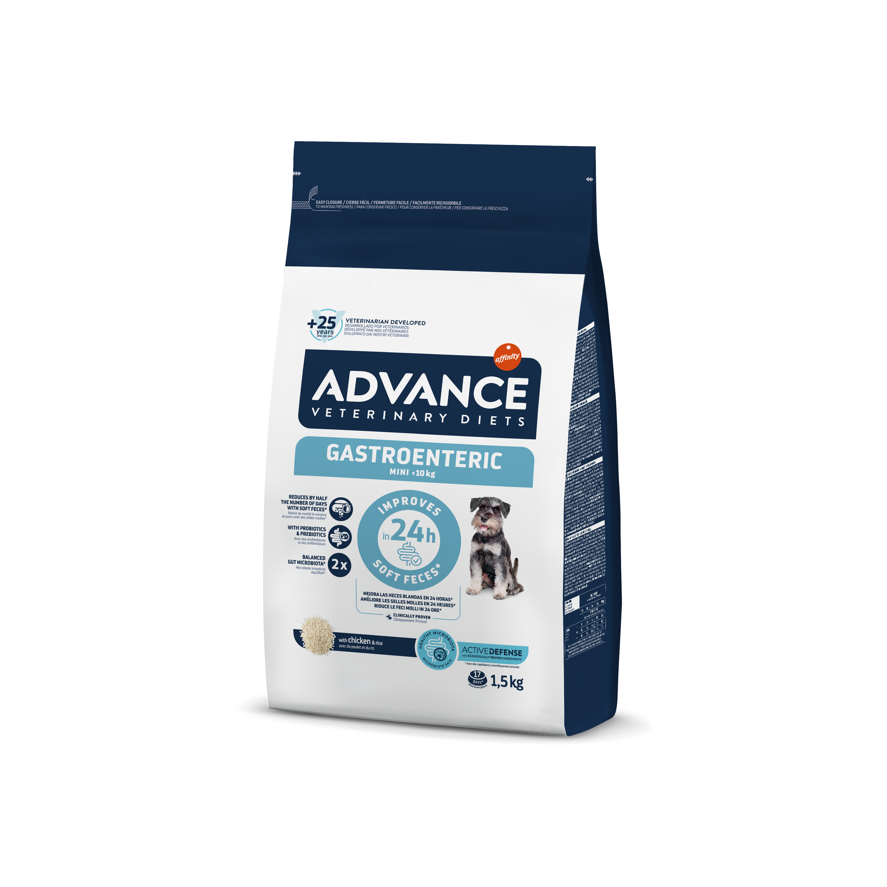 Advance VetDiet 1,5кг GASTROENTERIC CANINE MINI Сухой корм для соб.малых пород с нарушениями ЖКТ