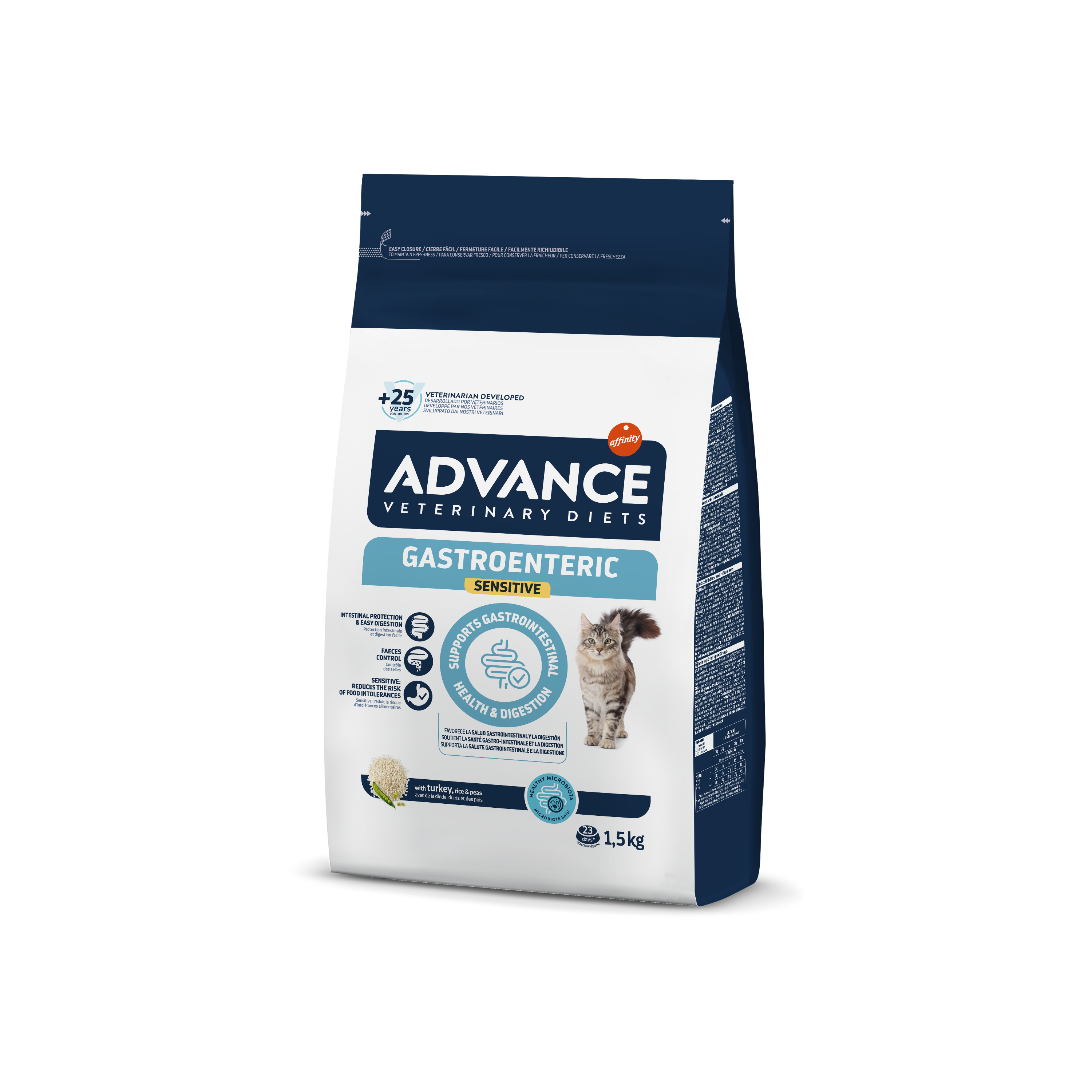Advance VetDiet 1,5кг GASTRO SENSITIVE Сухой корм для кошек с проблемами ЖКТ, индейка