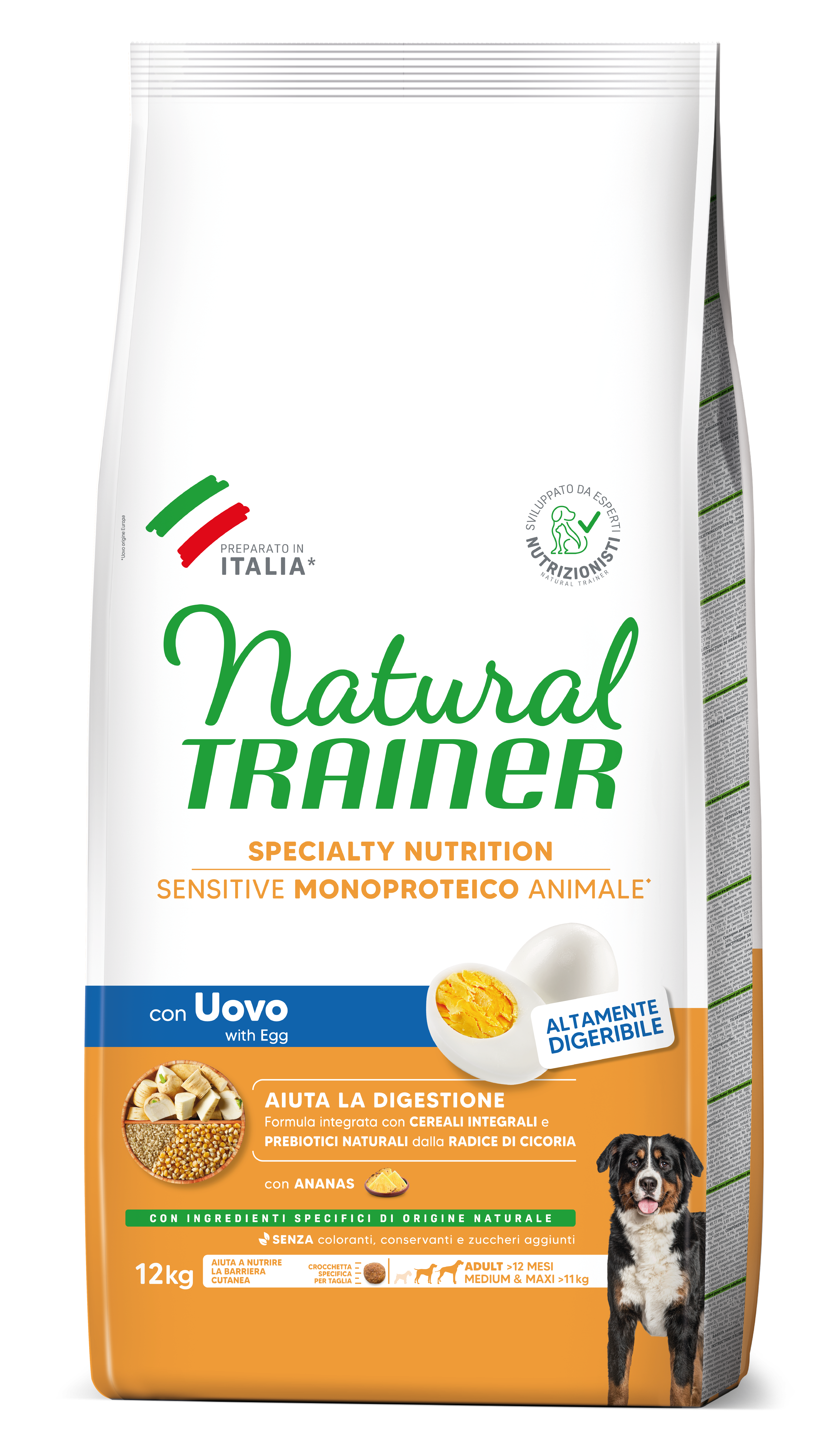 NT 12,0кг Sensitive Medium&Maxi Adult Корм сухой для собак средних и крупных NO GLUTEN с яйцом