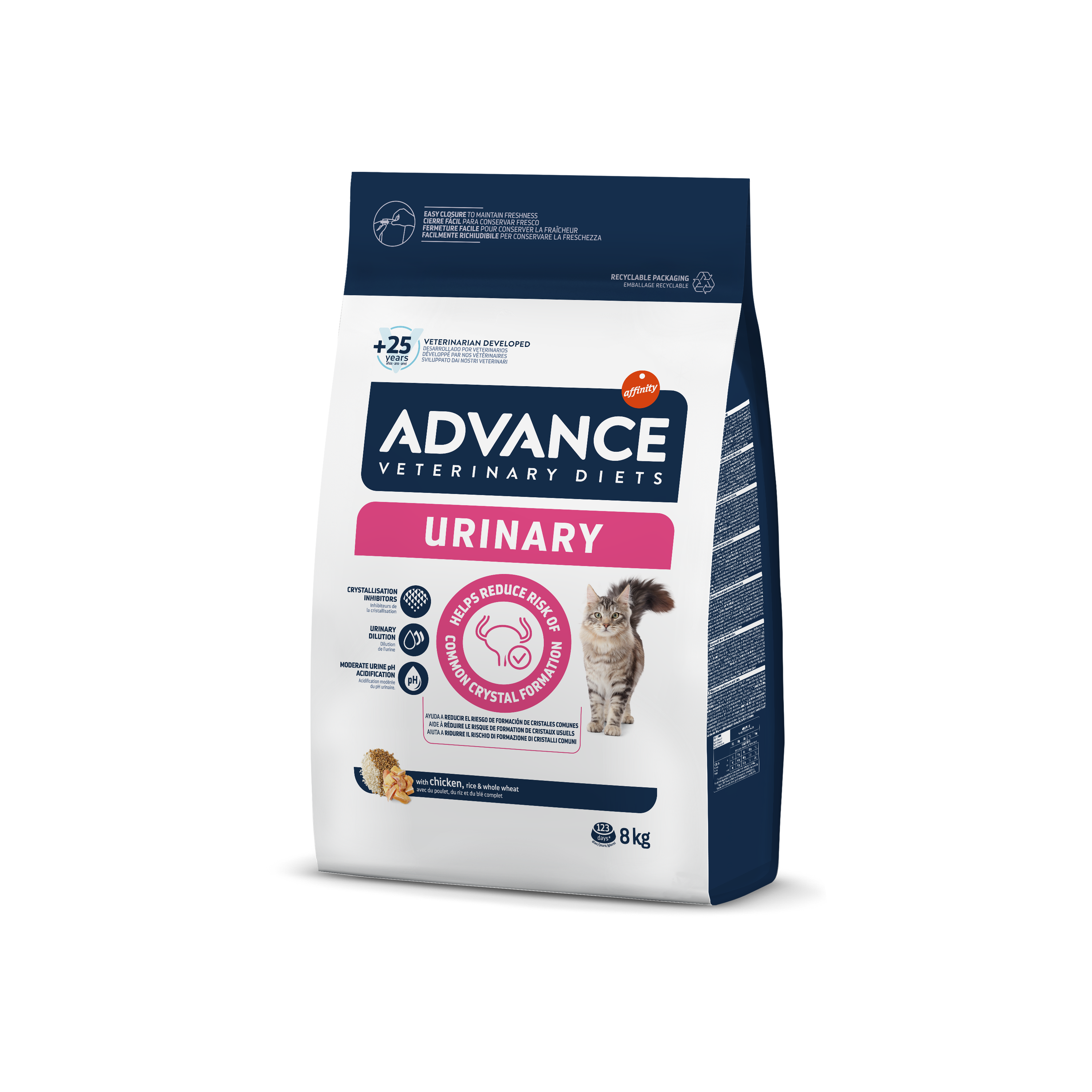 Advance VetDiet 8,0кг URINARY Сухой корм для кошек при мочекаменной болезни, курица